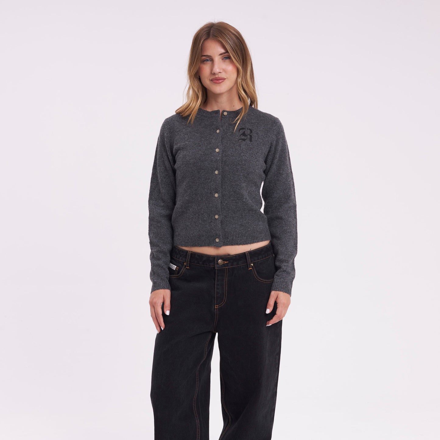Sweater Rusty Rusty Academy Cardigan Charcoal/Marle