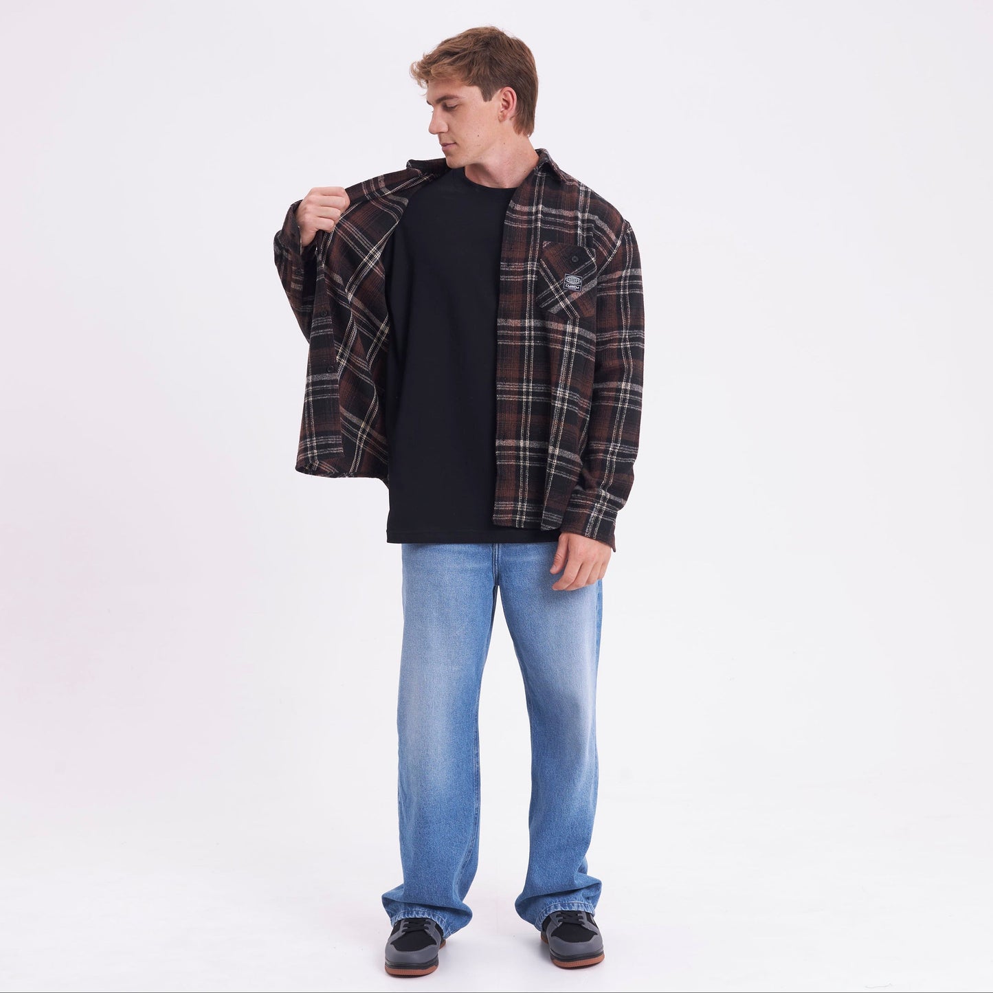 Camisa Ml Rusty Fade Away Flannel Long Sleeve Shirt Brown