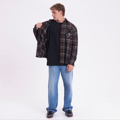 Camisa Ml Rusty Fade Away Flannel Long Sleeve Shirt Brown