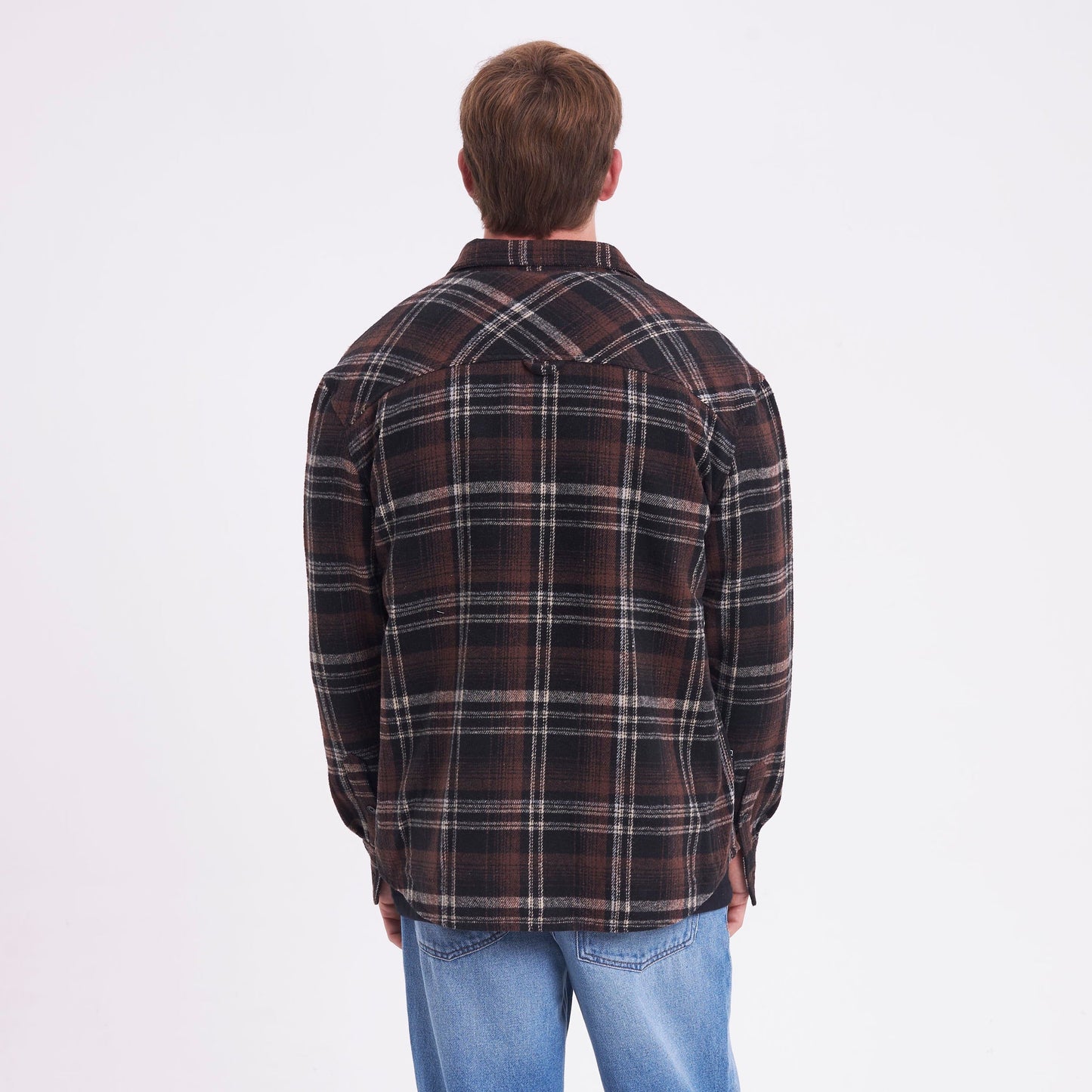 Camisa Ml Rusty Fade Away Flannel Long Sleeve Shirt Brown