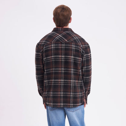 Camisa Ml Rusty Fade Away Flannel Long Sleeve Shirt Brown