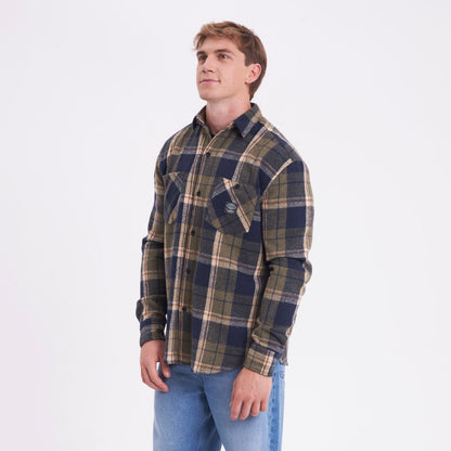 Camisa Ml Rusty Fade Away Flannel Long Sleeve Shirt Green