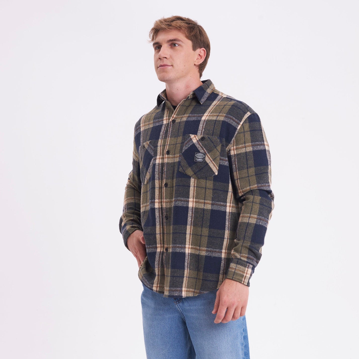 Camisa Ml Rusty Fade Away Flannel Long Sleeve Shirt Green