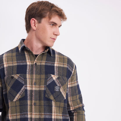 Camisa Ml Rusty Fade Away Flannel Long Sleeve Shirt Green