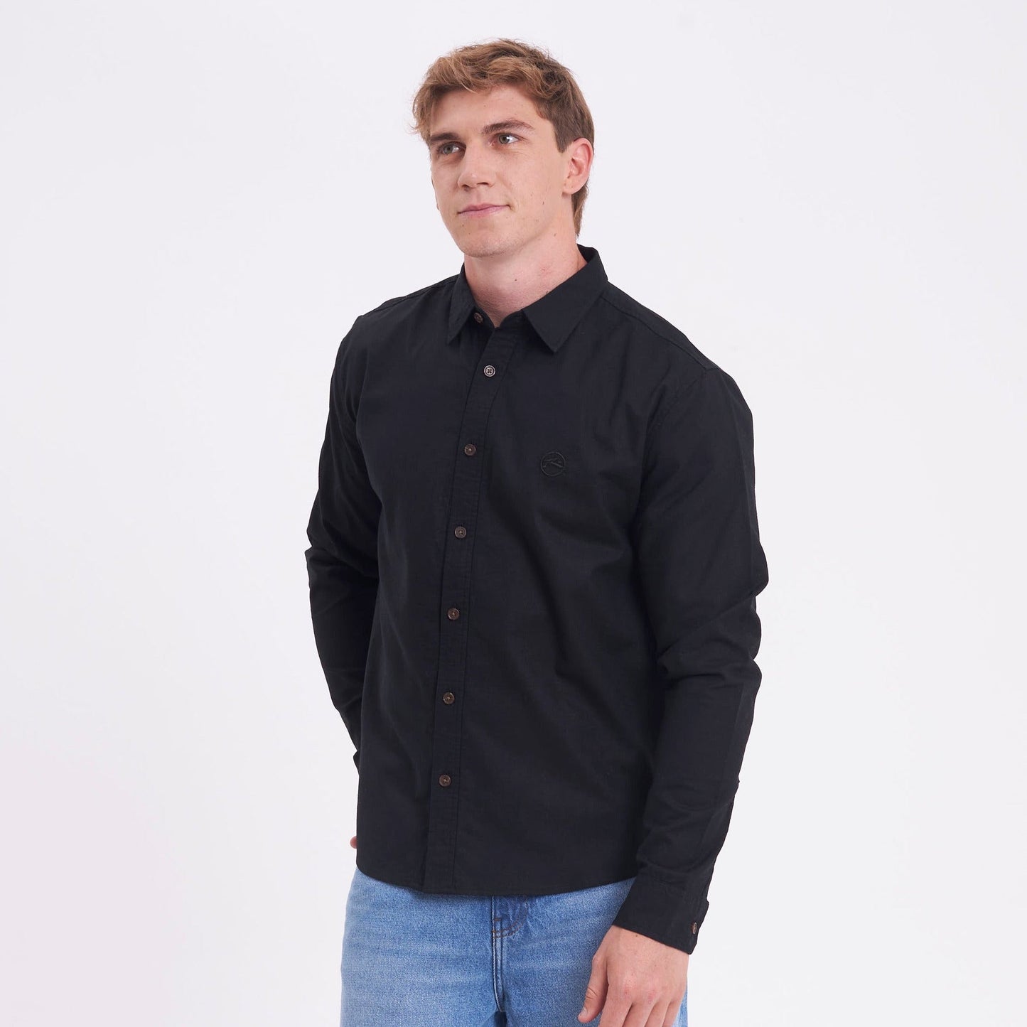 Camisa Ml Rusty Overtone Long Sleeve Linen Shirt Black