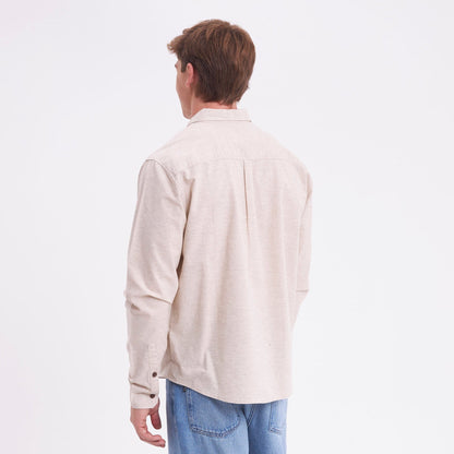 Camisa Ml Rusty Overtone Long Sleeve Linen Shirt Off White