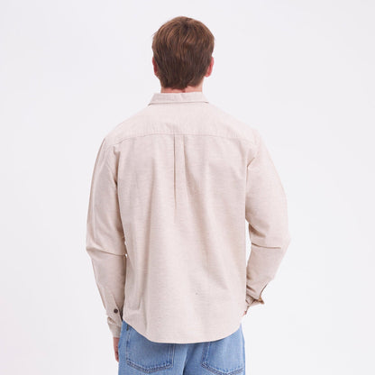 Camisa Ml Rusty Overtone Long Sleeve Linen Shirt Off White