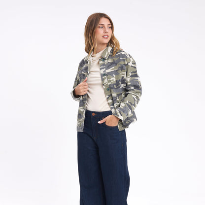 Camisa Ml Rusty Camo Mile Oversize Shirt Ld Abbey Stone