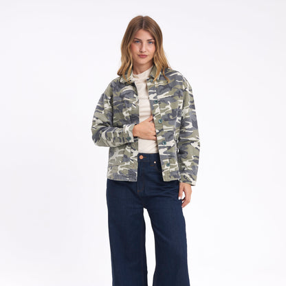 Camisa Ml Rusty Camo Mile Oversize Shirt Ld Abbey Stone