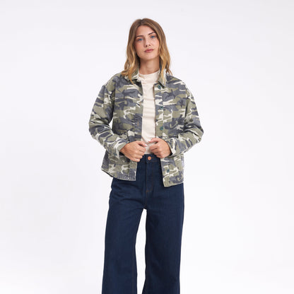 Camisa Ml Rusty Camo Mile Oversize Shirt Ld Abbey Stone