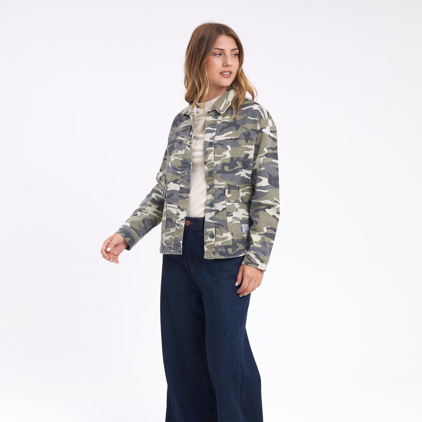 Camisa Ml Rusty Camo Mile Oversize Shirt Ld Abbey Stone