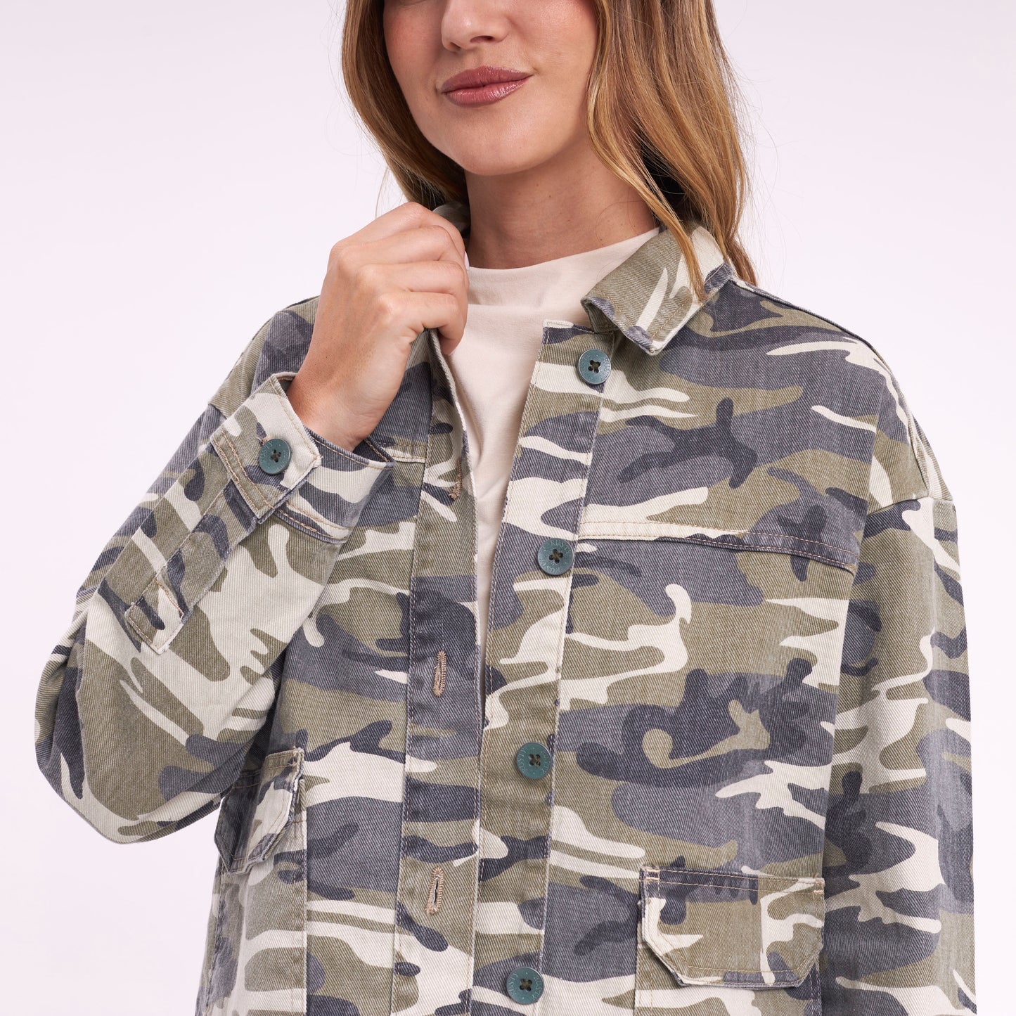 Camisa Ml Rusty Camo Mile Oversize Shirt Ld Abbey Stone