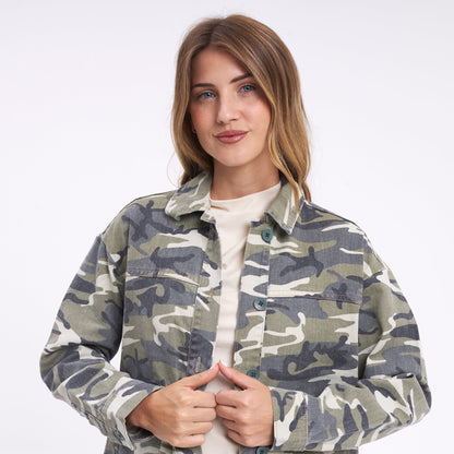 Camisa Ml Rusty Camo Mile Oversize Shirt Ld Abbey Stone