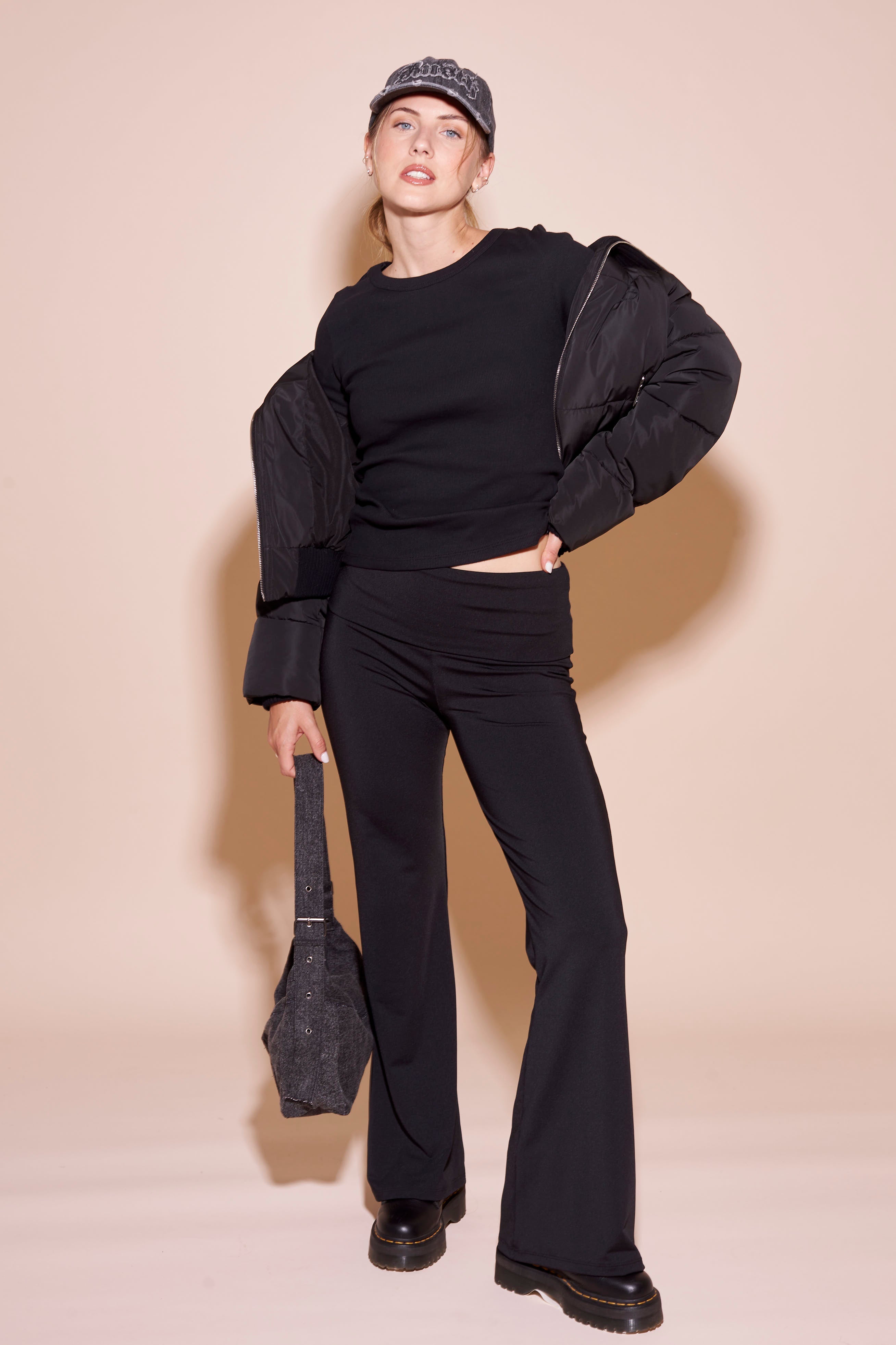 Jogging Rusty Hilton Low Rise Bootleg Trackpant Ld Black