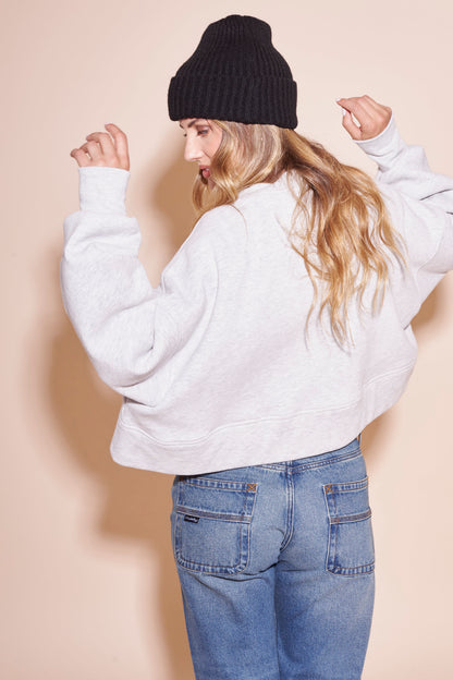 Campera Canguro Rusty Atomic Fleece Cardigan Ld Grey Marle