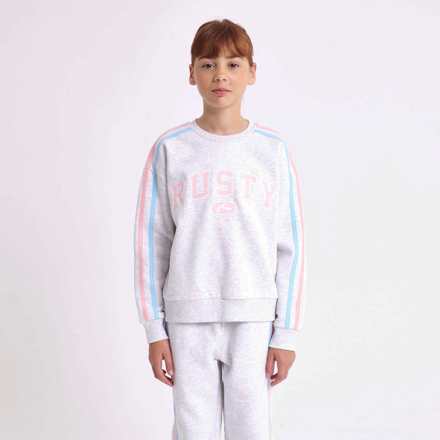 Buzo Rusty Girls Team Varsity Crew Fleece Ecru Marle