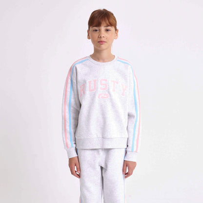 Buzo Rusty Girls Team Varsity Crew Fleece Ecru Marle