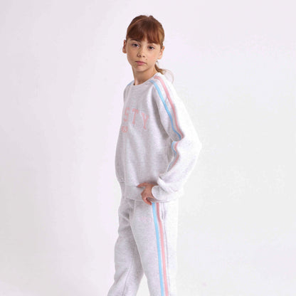 Buzo Rusty Girls Team Varsity Crew Fleece Ecru Marle