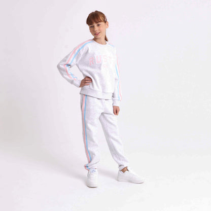 Buzo Rusty Girls Team Varsity Crew Fleece Ecru Marle