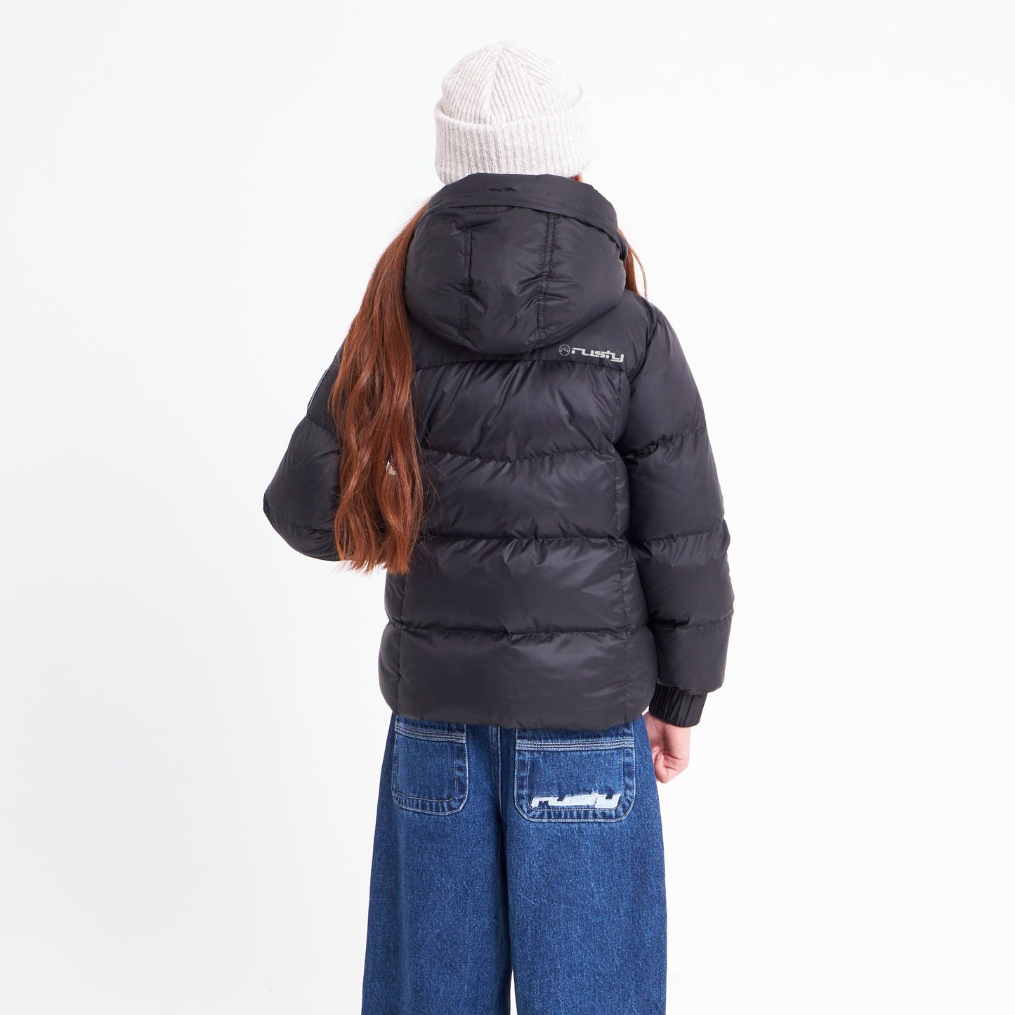 Campera Abrigo Rusty Shallow Puffer Coat Girls Black