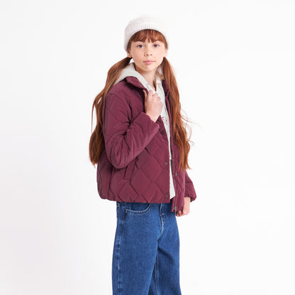 Campera Abrigo Rusty Angels Puffer Coat Girls Burgundy