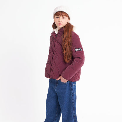 Campera Abrigo Rusty Angels Puffer Coat Girls Burgundy