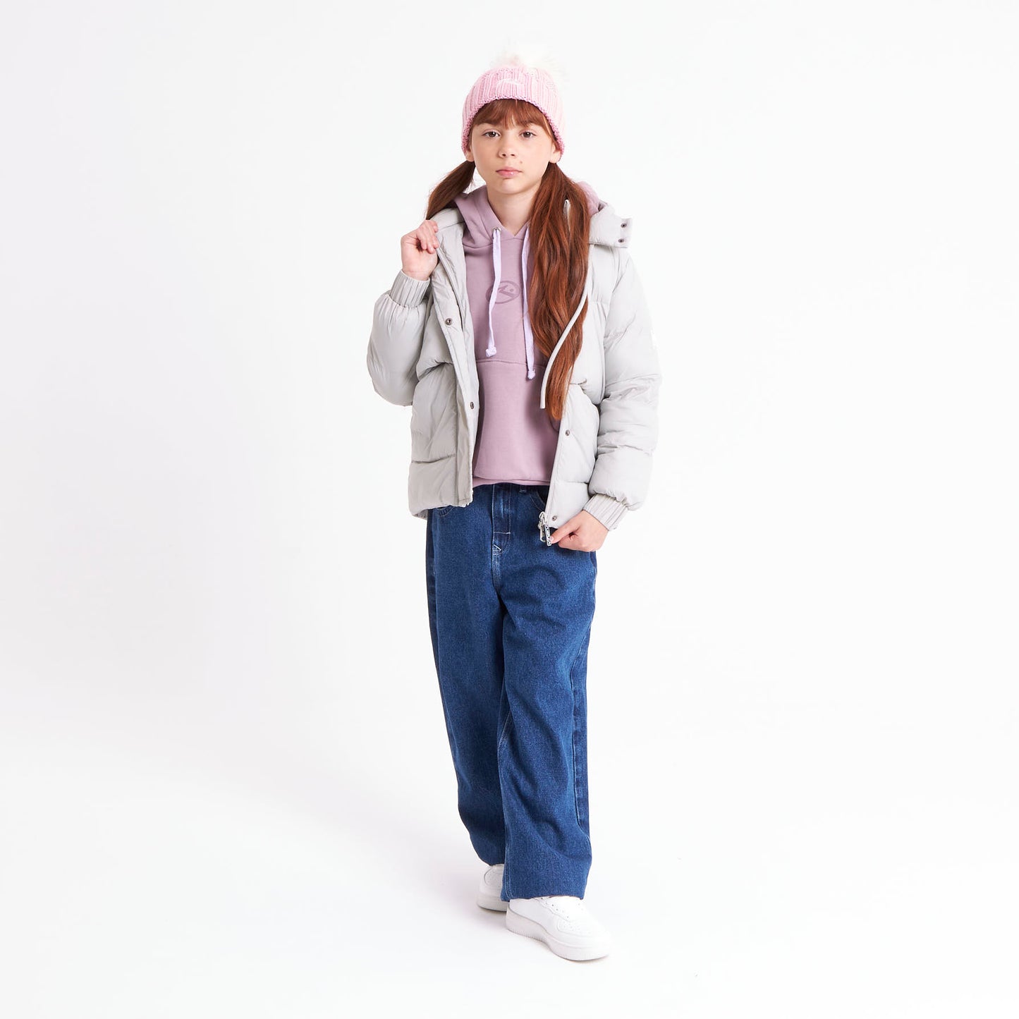 Campera Abrigo Rusty Shallow Puffer Coat Girls Mirage Gray