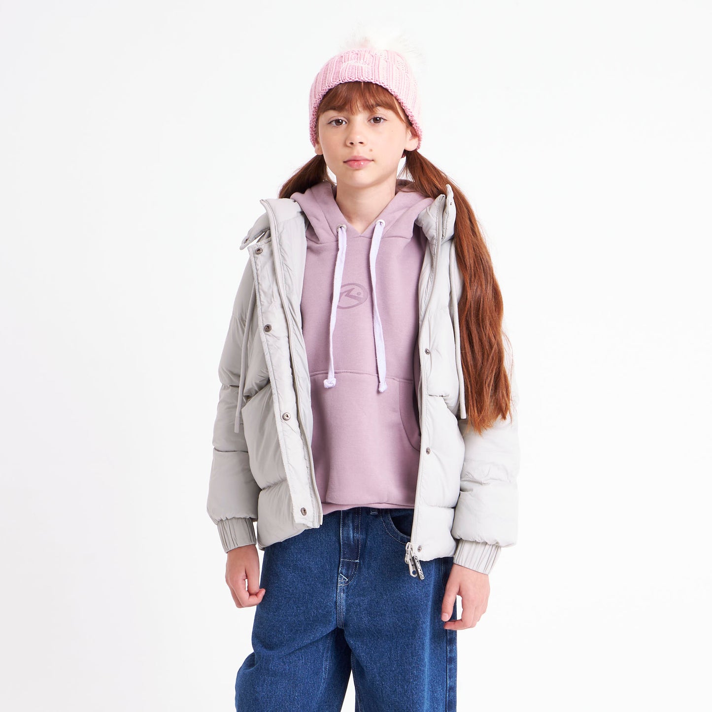 Campera Abrigo Rusty Shallow Puffer Coat Girls Mirage Gray