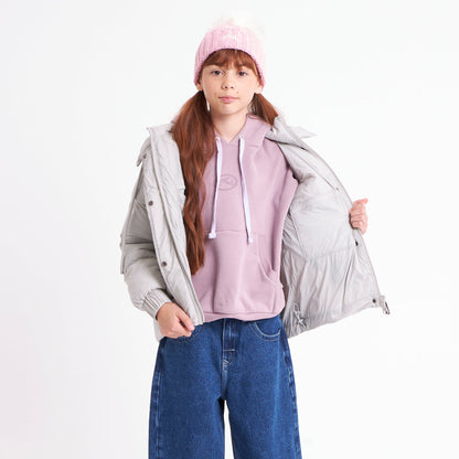Campera Abrigo Rusty Shallow Puffer Coat Girls Mirage Gray