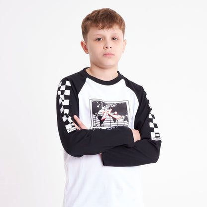 Remera Ml Rusty Tournament Ls Tee Jr White/Black