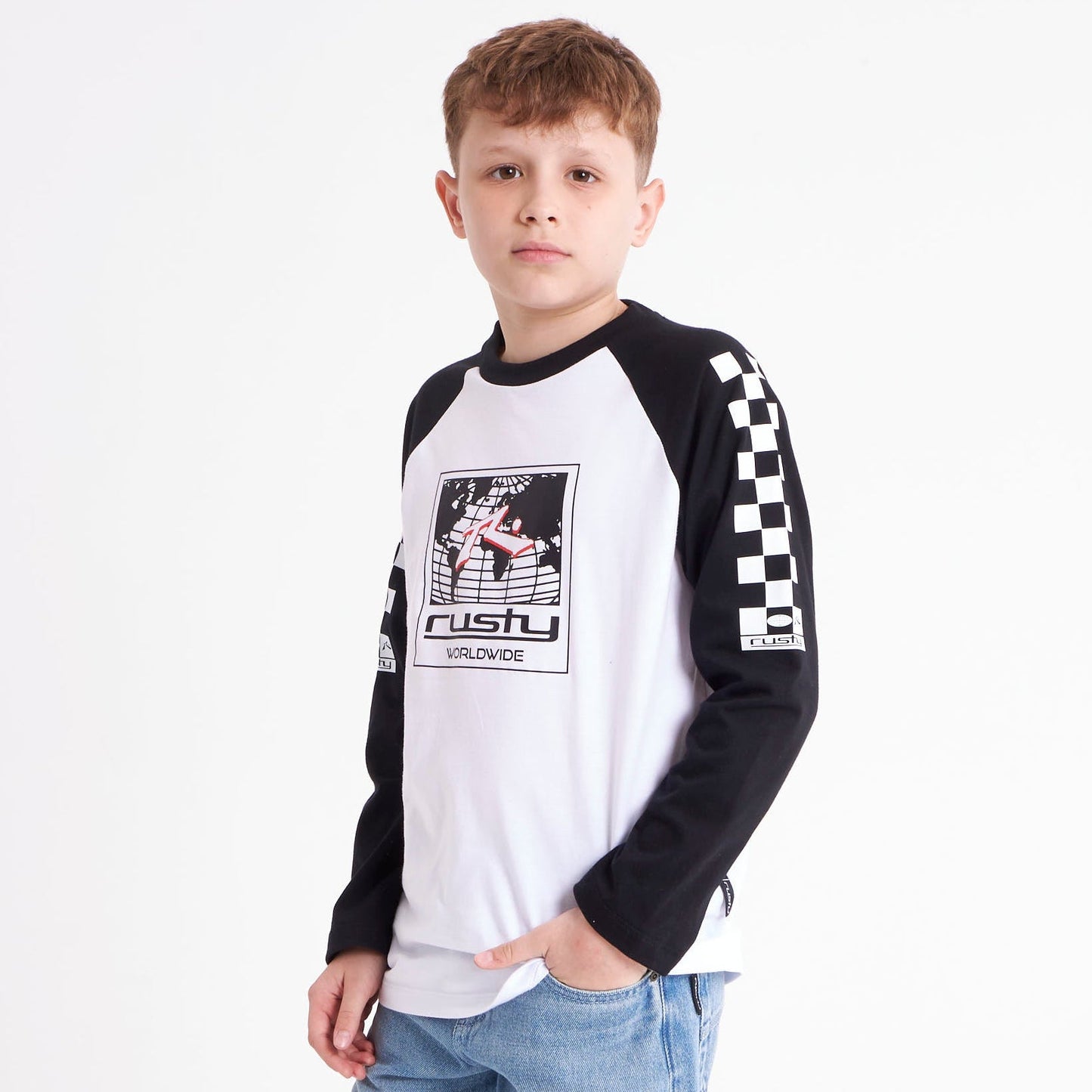 Remera Ml Rusty Tournament Ls Tee Jr White/Black