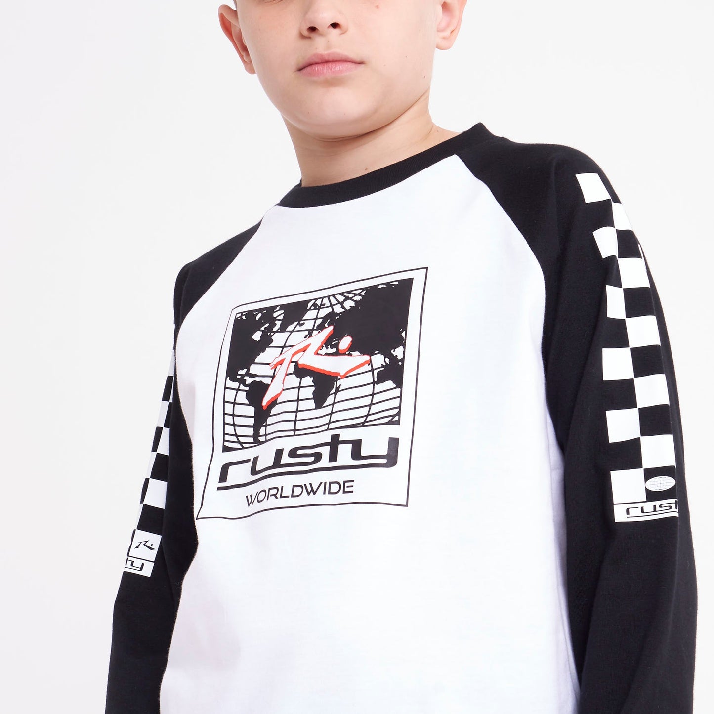Remera Ml Rusty Tournament Ls Tee Jr White/Black