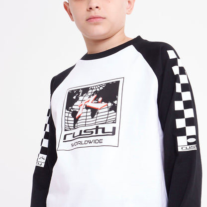 Remera Ml Rusty Tournament Ls Tee Jr White/Black