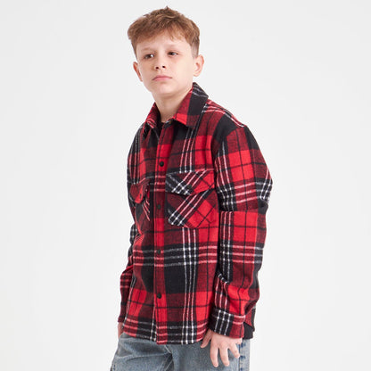 Camisa Ml Rusty Galaxie Flannel Long Sleeve Shirt Jr* Red