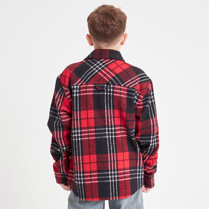 Camisa Ml Rusty Galaxie Flannel Long Sleeve Shirt Jr* Red