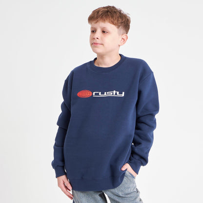 Buzo Rusty Global Confussion Crew Jr Navy Blue