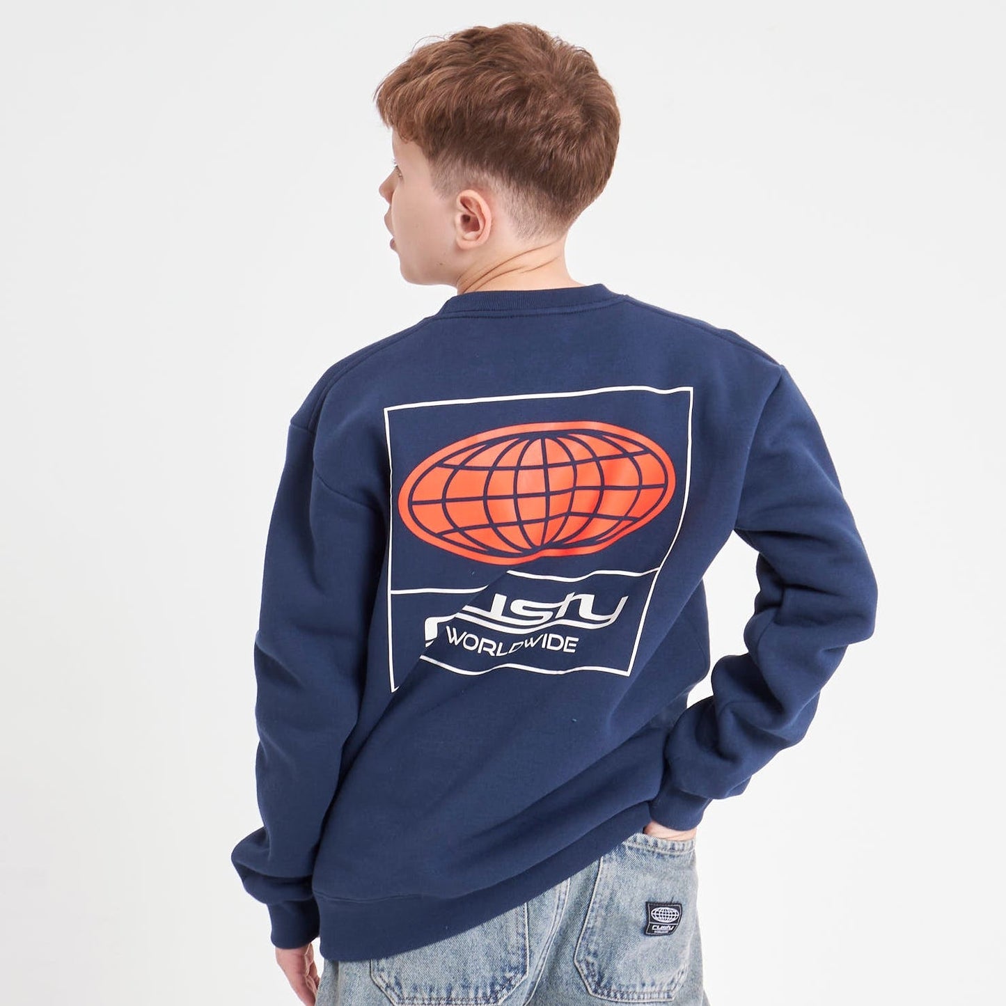 Buzo Rusty Global Confussion Crew Jr Navy Blue