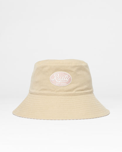 Piluso Rusty Vacay Time Reversible Bucket Hat* Ceramic White