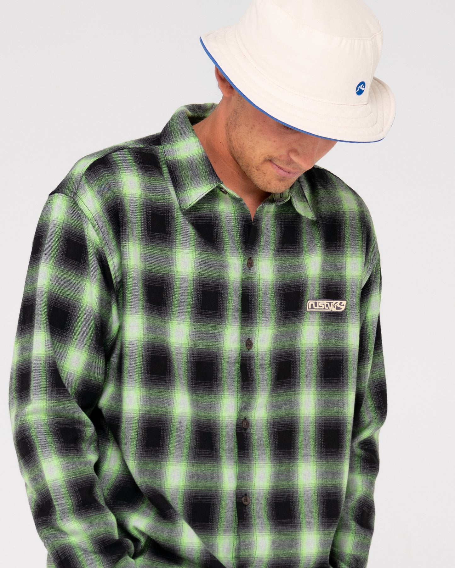 Camisa ML Rusty Neon Dreams Long Sleeve Shirt Lime Green