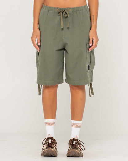 Bermuda Rusty River Low Rise Baggy Cargo Short Shadow Army