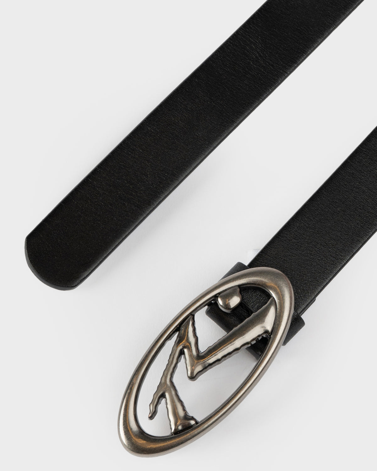 Cinturon Rusty R Dot Buckle Leather Belt Men Black