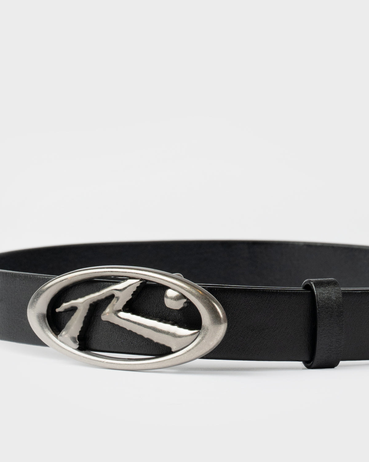 Cinturon Rusty R Dot Buckle Leather Belt Men Black