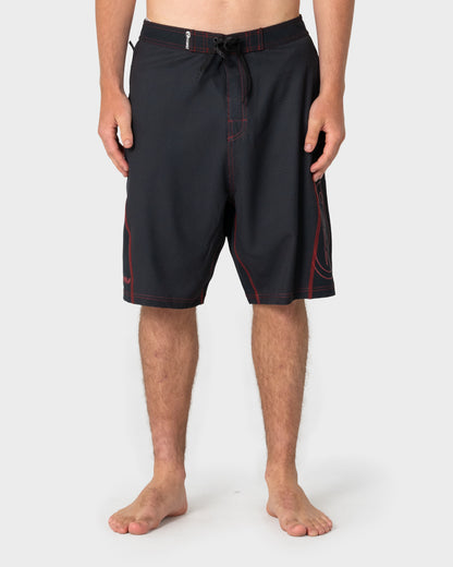 Boardshort Rusty Hydro-Surge Fixed Waist Boardshort Black 1
