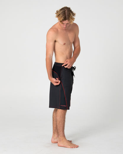Boardshort Rusty Hydro-Surge Fixed Waist Boardshort Black 1