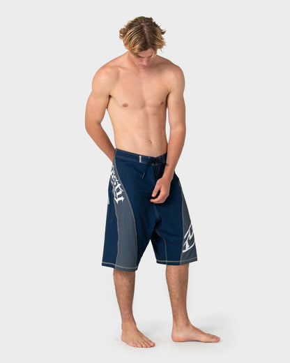 Boardshort Rusty Tribalay Fixed Waist Boardshort Navy Blue