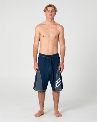 Boardshort Rusty Tribalay Fixed Waist Boardshort Navy Blue
