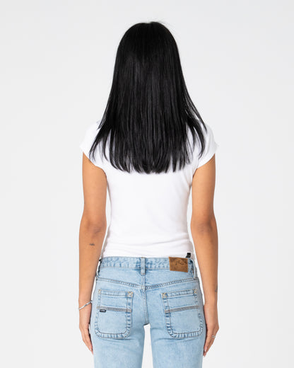 Fashion Top Rusty Im Hooked Cap Sleeve Fashion Top Ld White