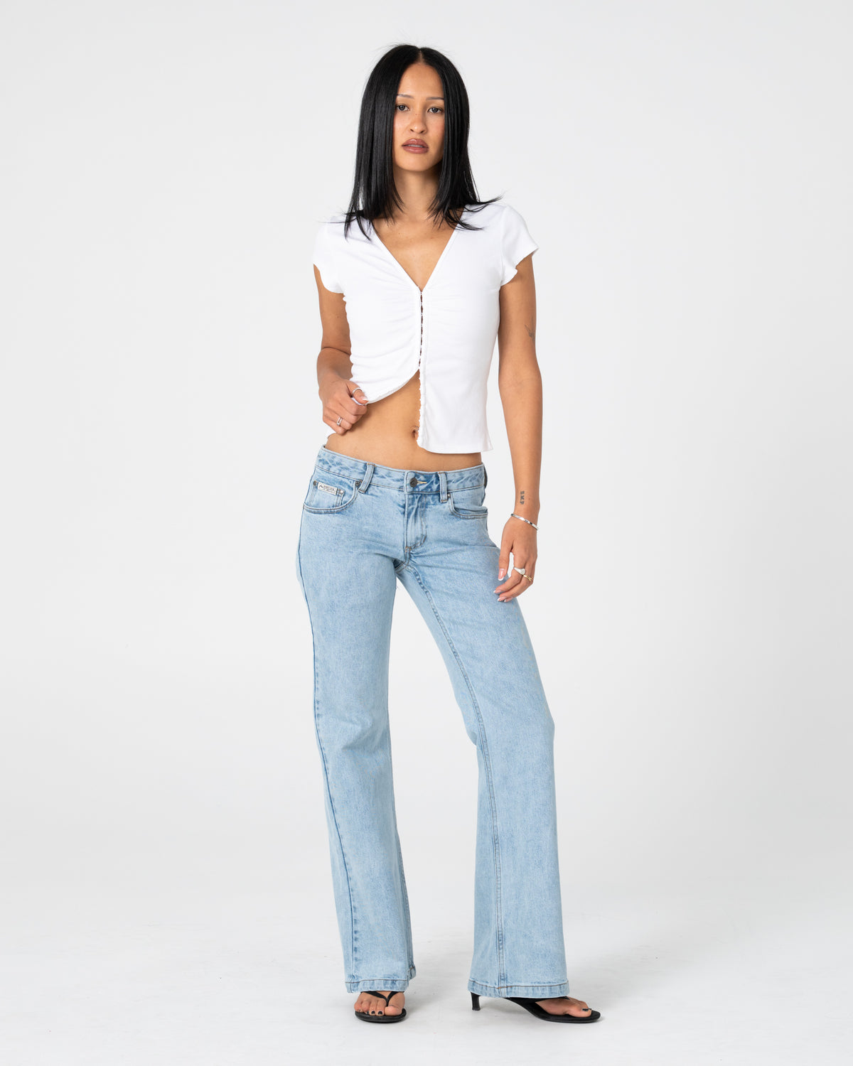Fashion Top Rusty Im Hooked Cap Sleeve Fashion Top Ld White