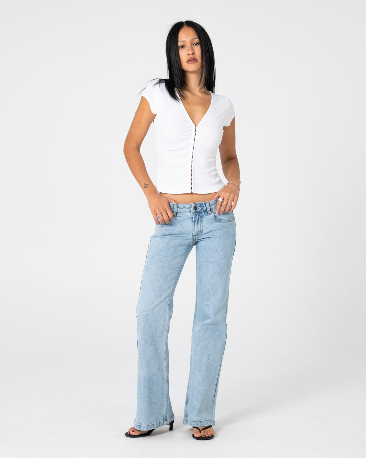 Fashion Top Rusty Im Hooked Cap Sleeve Fashion Top Ld White