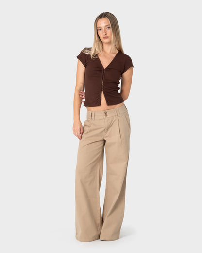 Pantalon Rusty Beverley Low Rise Pant Abbey Stone